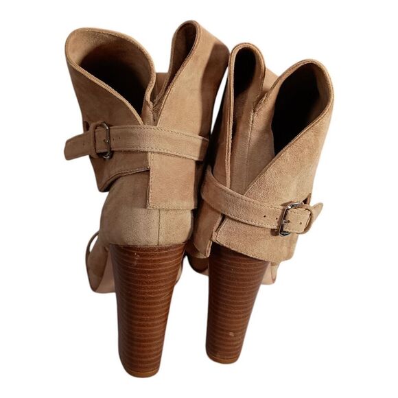 Opening Ceremony Suede Fold Over Sandal Bootie Shoe Tan Beige Women's 8 - 8.5 - Picture 6 of 11